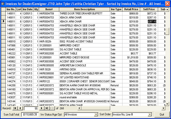 Invoice List