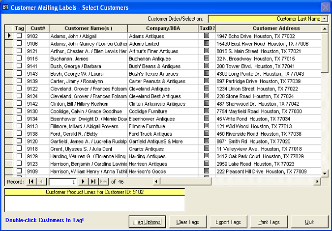 Customer Mailing Labels