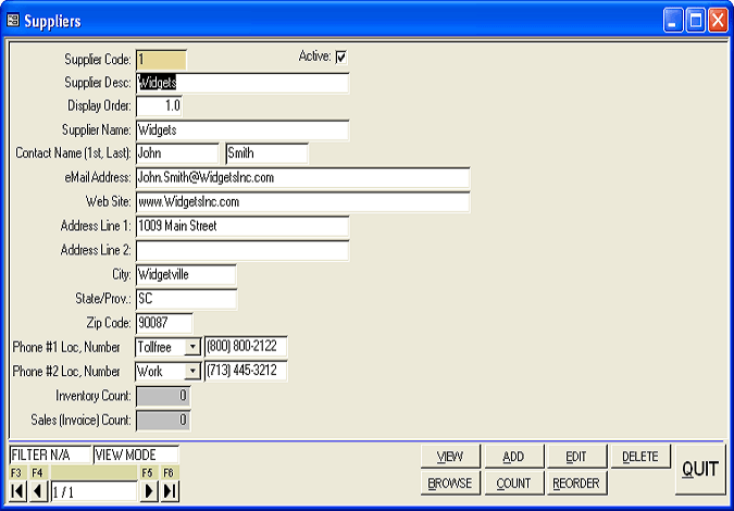 Supplier List Maintenance