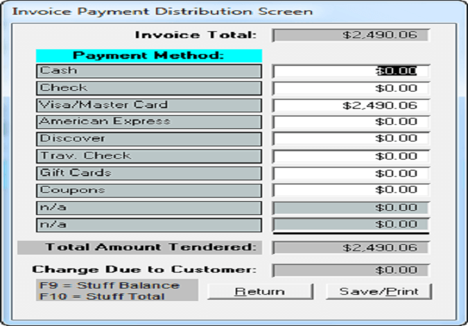 AMAS Invoice Payment Distribution