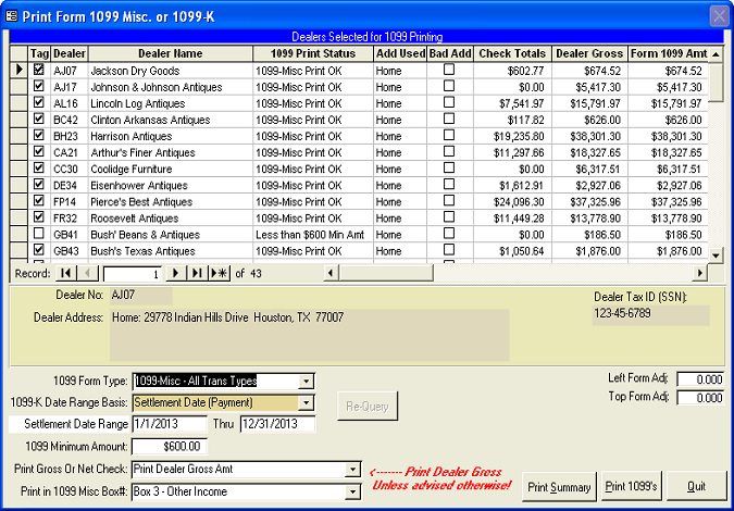 Print Form 1099