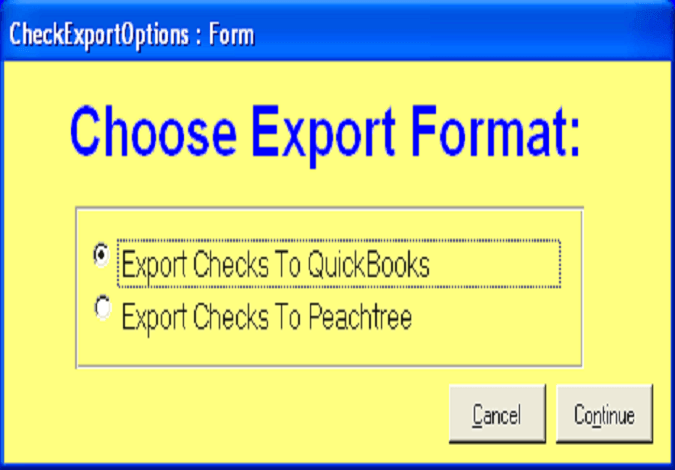 Export Dealer Checks Selection-Export-Format 